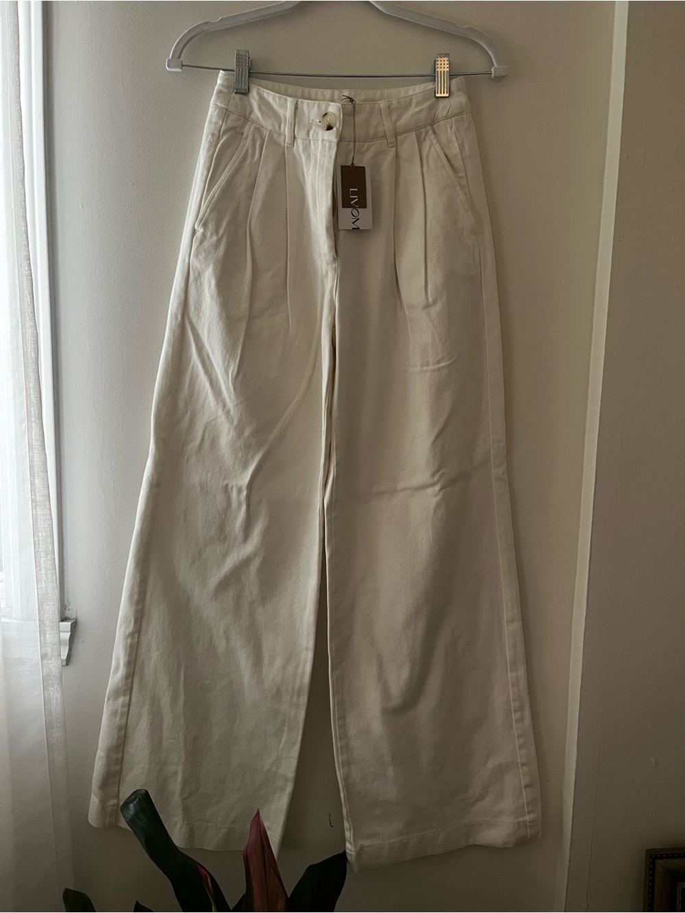 LIVØM White Wide-Leg Women’s Pants Slow Fashion Ethical Fashion 100% cotton